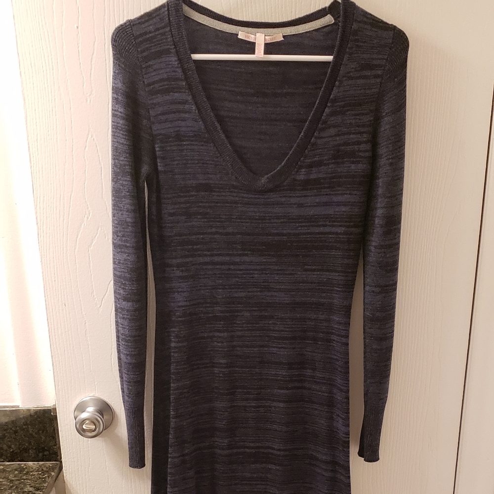 Navy heathered sweater dress